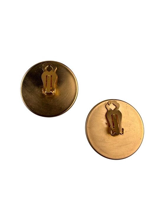 Kenneth Jay Lane 22K Gold-Plated Button Earrings with Pearl  Kenneth Lane Womens Gold Tone Faux Pearl Clip-On Earrings Vintage Round Design